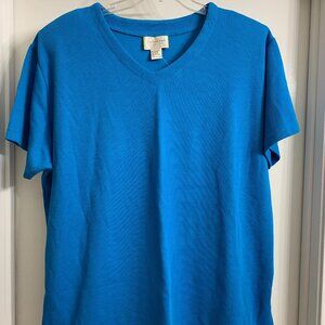 Capistrano Essential Women's Turquoise Blue Ribbed Blouse Size 22/24 NWT